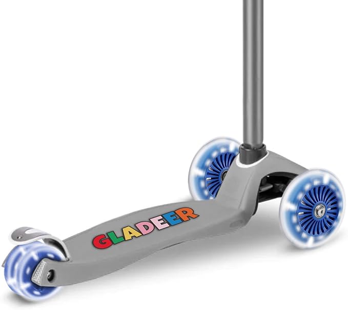 4-Pack Light Up Scooter Wheels - 120mm & 80mm White LED Replacement Wheel for Micro Mini Maxi Lascoota 3-Wheel Kick Scooter (Blue)
