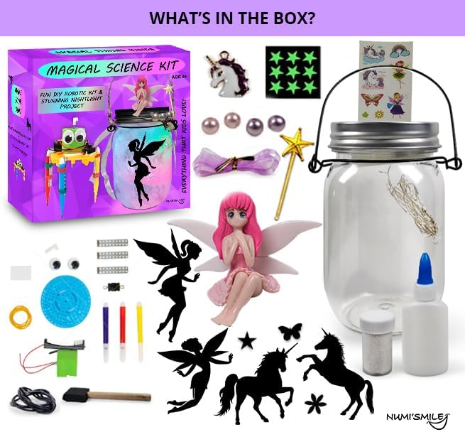 Make Your Own Girls STEM Toy - Fairy Night Light Craft Set & DIY Robotic Kit - Fun Birthday Present for Girls Ages 6 7 8 9 10 11 12 Years Old