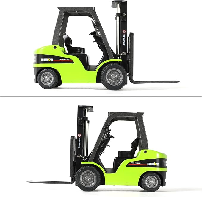 Liftable Forklift Construction Toys, Die-cast Scale All Metal Mini Construction Vehicle Fork Truck, Collection Forklift Desk Decoration Toy Gift-Green