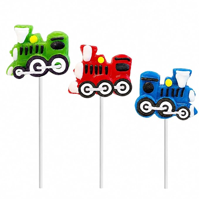 96-Count Train Lollipops Variety Mixed Fruit Flavor Party Suckers Perfect Train Party Favors For Your Train Birthday Party (96-Pack)
