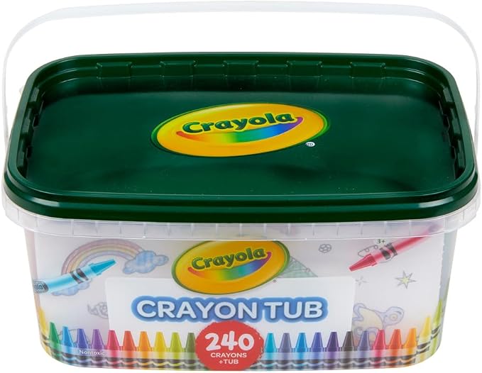 Crayola Crayon Tub (240ct), Bulk Crayons for Kids, Spring Craft Supplies, Classroom Coloring Gifts for Kids & Toddlers, Ages 3+ [Amazon Exclusive]