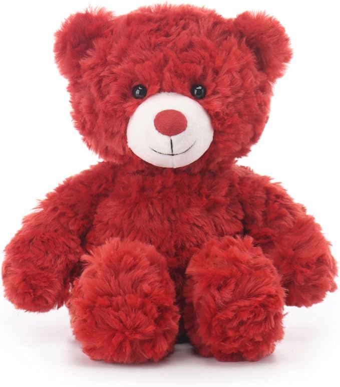 Apricot Lamb Plum Red Flower Bear Stuffed Animals for Kids, Soft Cute Plush Toys for Baby Girl and Boy, 8 Inches