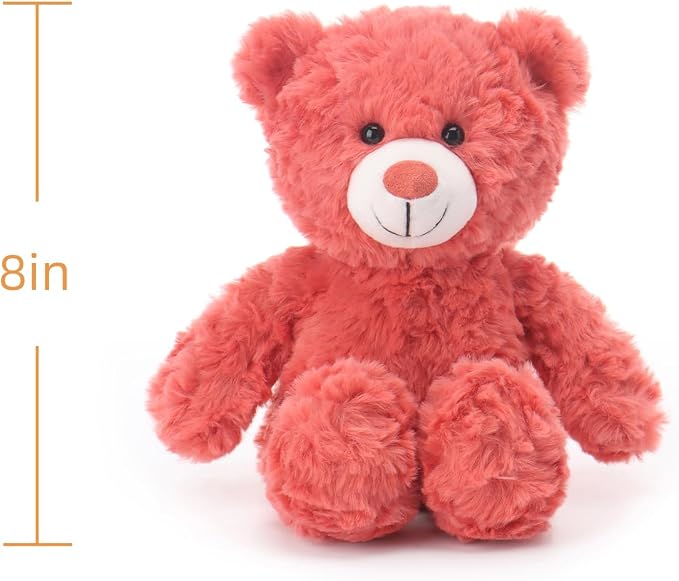 Apricot Lamb Watermelon Red Flower Bear Stuffed Animals for Kids, Soft Cute Plush Toys for Baby Girl and Boy, 8 Inches