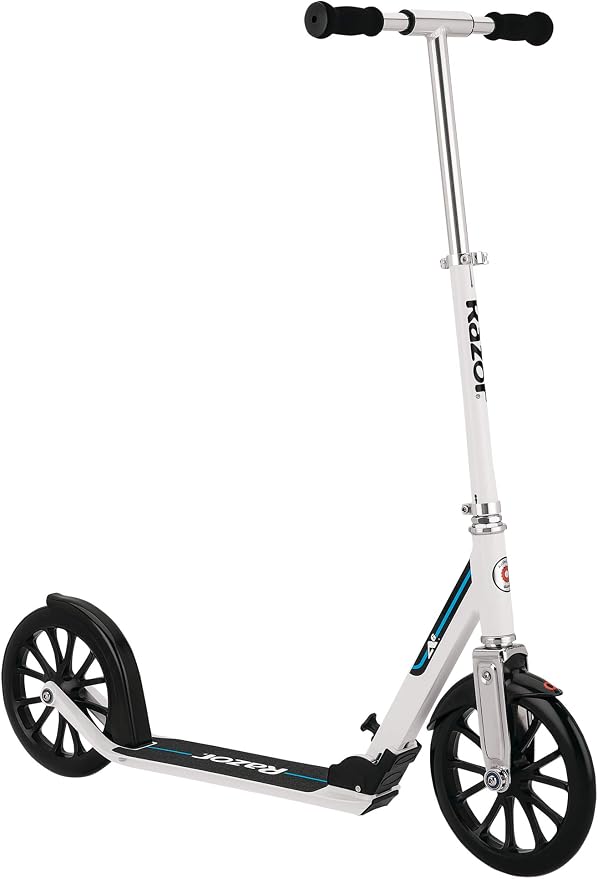 Razor A6 Kick Scooter for Kids Ages 8+ - Extra-Tall Handlebars & Longer Deck, 10" Urethane Wheels, Aluminum Frame, Anti-Rattle Technology, for Riders Up to 220 lbs