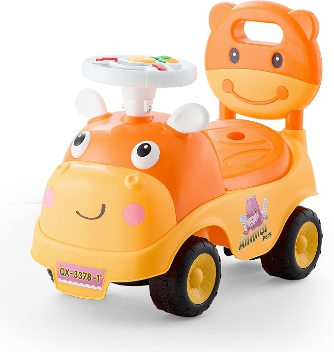 VEVOR Ride On Toddler Push Car, Push Car for Toddler 19 to 36 Months, Kids Ride On Toy with Horn & Music, 48.5 lbs Load Capacity, Under-seat Storage, Foot-to-Floor Walker for Toddlers Boys Girls