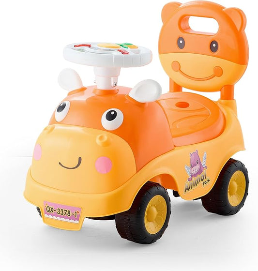 VEVOR Ride On Toddler Push Car, Push Car for Toddler 19 to 36 Months, Kids Ride On Toy with Horn & Music, 48.5 lbs Load Capacity, Under-seat Storage, Foot-to-Floor Walker for Toddlers Boys Girls