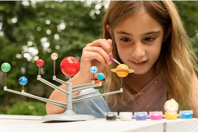 4M - STEAM Space Exploration - Build & Paint Solar System Planetarium Model, Assemble Space Toys Projector with Slides, Includes Glow Stars & Poster - Educational Science Planet Toys Kit, Kids Ages 5+