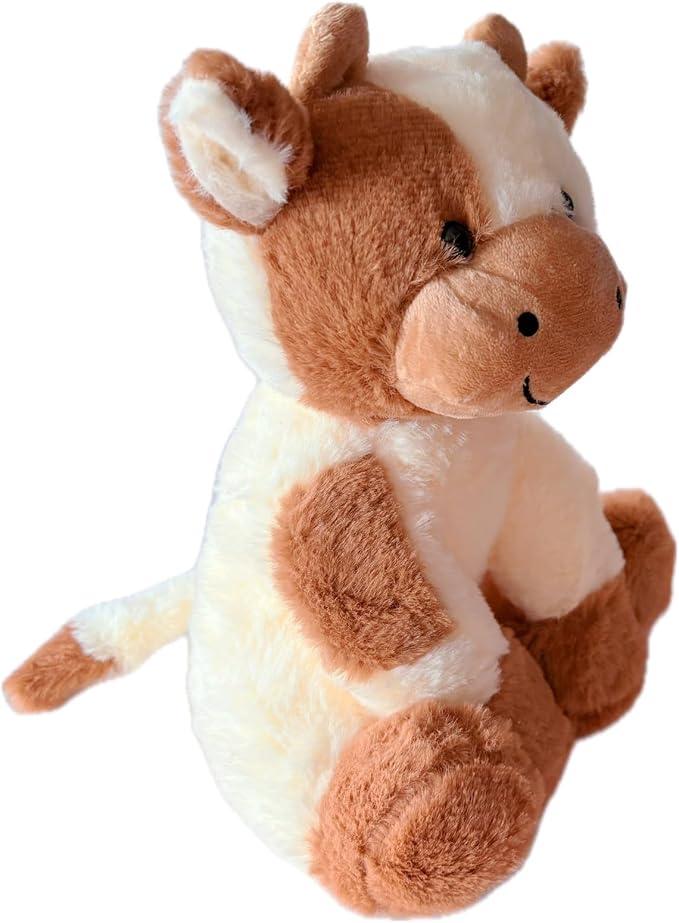 BSVOME 9 inches Cow Stuffed Animal Soft Plush Cute Cow Doll for Boys Girls (Brown Cow)