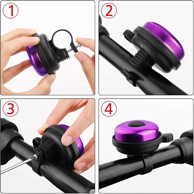 Accmor Classic Bike Bell, Aluminum Bicycle Bell, Loud Crisp Clear Sound Bicycle Bike Bell for Adults Kids