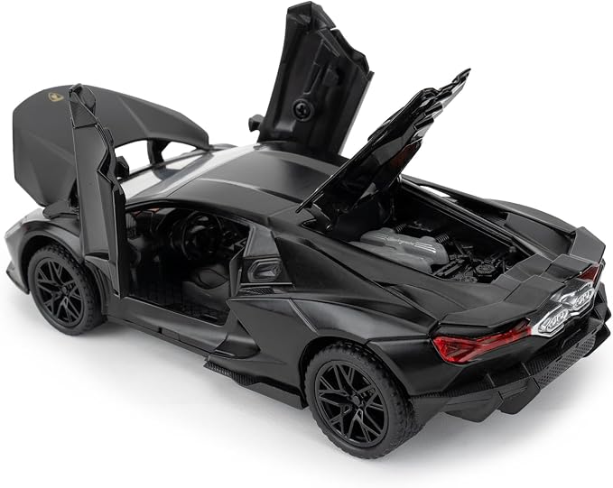 BDTCTK 1/32 Comapatible for Lamborghini ‌Aventador LP700-4 Model Car, Zinc Alloy Diecast Pull Back Toy Cars with Sounds and Lights Vehicles for Kids Boy Girl Gift (Black)