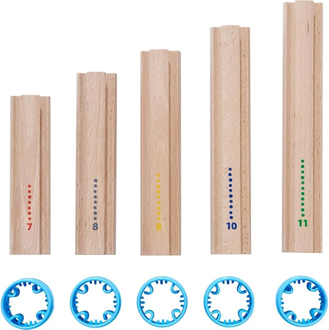 HABA Kullerbu Expansion Set - Tall Columns - 10 Piece Set for Creating Extra Tall Ball Track Layouts