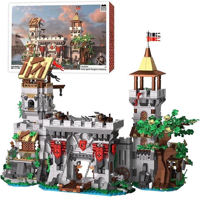Medieval Lion Knight Castle Building Set,Viking Architecture Castle Modular Buildings, Ideals Christmas Birthday Gift for History Enthusiasts, Creative Gift for Adults and Teen(2554PCS)