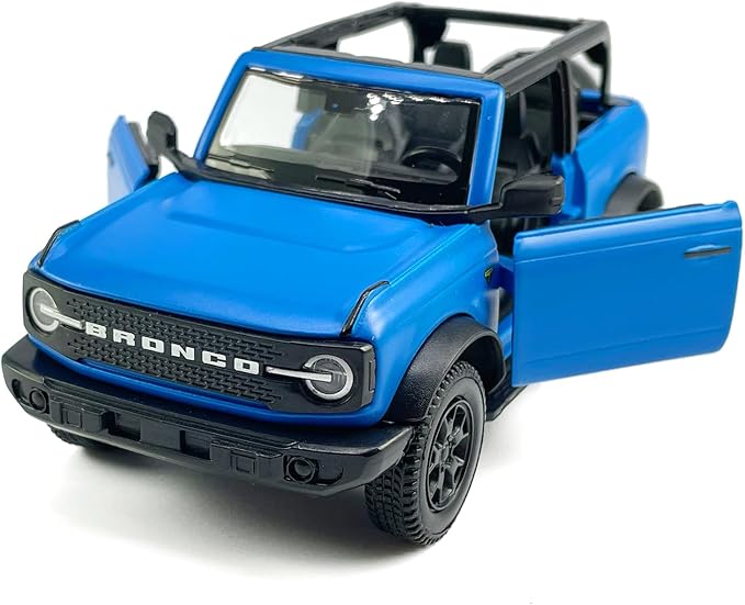 2-Door Convertible Bronco Badlands Model Car 1/36 Scale Diecast Toy Cars Metal Alloy Children’s Vehicles, Pull Back Doors Open, Mens Collection, Kids Toys for Boys Gifts, Cake Topper Home Décor, Blue