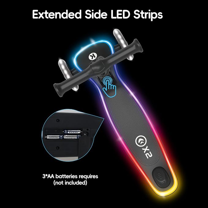Kicknroll Toddler Scooter 3 Wheel Kids Kick Scooters with Dynamic Light-Up Non-Slip Deck & LED Wheels, 4 Adjustable Height, Foldable, Lean-to-Steer Design for Girls Boys Ages 3-8 Max 110 Lbs