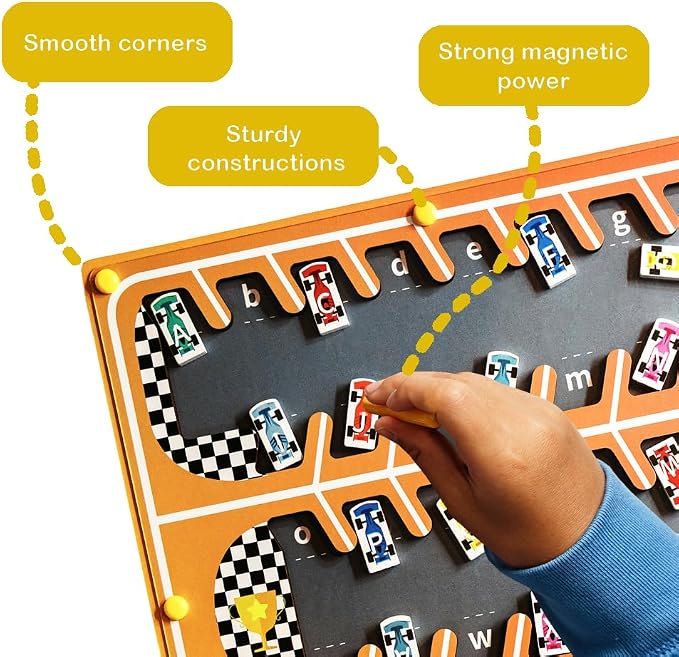 Magnetic Alphabet Maze, Montessori Toy for ABC Learning, Fine Motor Development and Problem-Solving Skills, Ages 3 4 5 6 Years