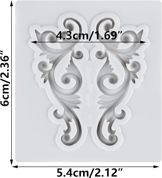 Baroque Scroll Relief Lace Polymer Clay Mold Baroque Silicone Molds for DIY Crafts Epoxy Resin Casting Air Dry Polymer Clay Plaster Jewelry Making