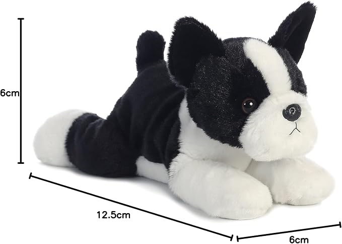 Aurora® Adorable Flopsie™ Buster™ Boston Terrier Stuffed Animal - Used to Create Imaginative Play Adventures - Perfect for Birthdays, Kids and Adults, All Ages - Black 12.5 Inches