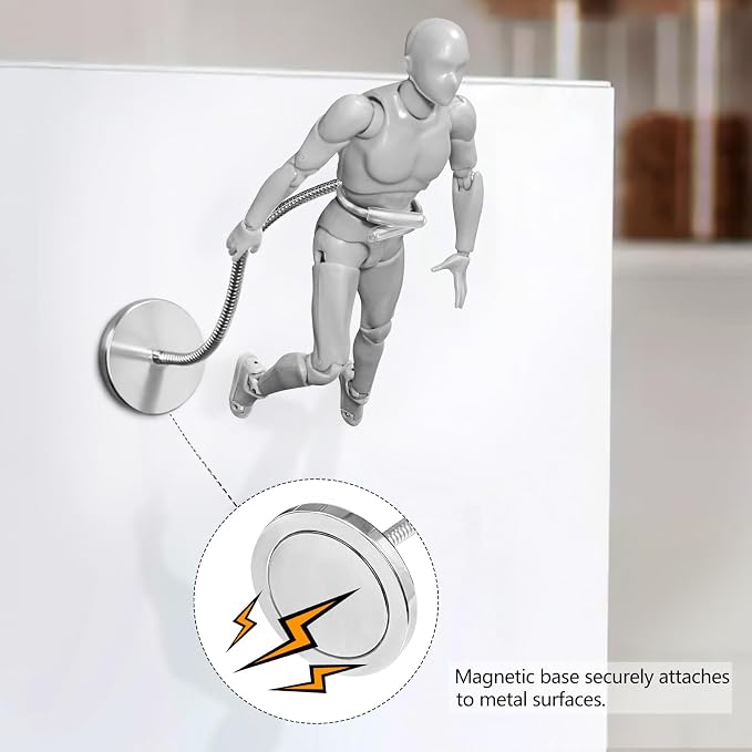 2 Pack Silver Action Figure Stand with Magnetic Base –Stop Motion Rig with Adjustable Dual-Arm Clip for 6''-7'' Figures – Action Figure Display Holder Stand Base Compatible with HG RG SD SHF Gundam 1/144 Toy