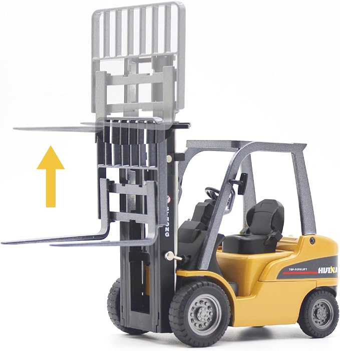 Dollox Die-cast Forklift Truck Toys, 1/50 Scale Manual Metal Engineering Vehicle Fork Truck, High Detail Construction Vehicles Model Collection Forklift Decoration Toy Gift for Kids