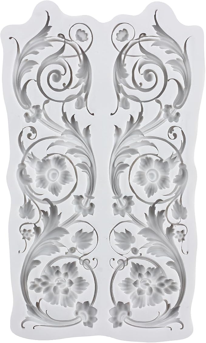 Baroque Style Polymer Clay Mold Curlicues Scroll Lace Silicone Molds 3D Sculpted Mold for DIY Craft Epoxy Resin Casting Polymer Clay Tools Crafts Air Dry Jewelry Making
