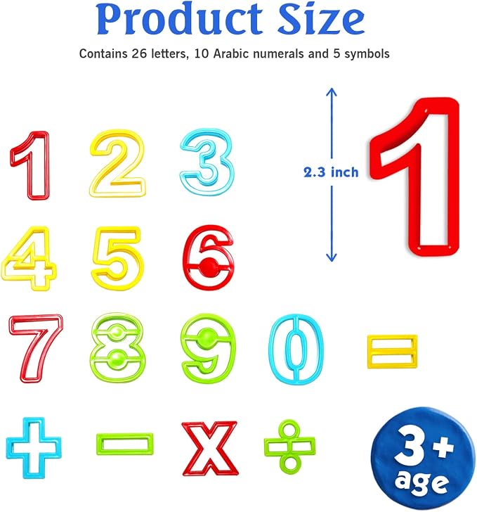 Numbers Dough Cutter Kit, Assorted Colors