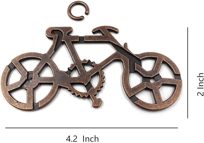 Bicycle Metal Puzzle Lock IQ Test Mind Game Toys Brain Teaser Metal Puzzles Magic Trick Toy for Kids and Adults