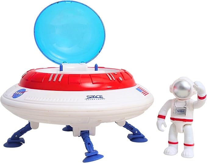 Space Adventure Space Shuttle Playset – Licensed Light & Sound Shuttle with Hovercraft, Space Buggy & Astronaut Figures, Plastic Space Toy & Collectible for Kids Ages 3+