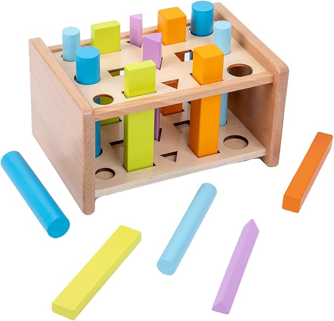 Montessori Shape Matching Toys - Wooden Shape Sorting Toys for 1-3 Years Old Children - Educational Toy for Preschoolers