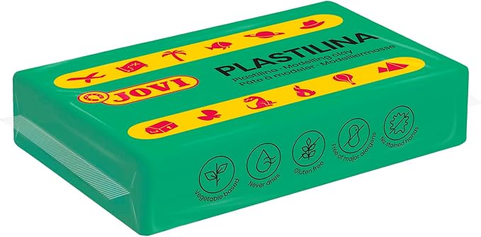 Jovi - Reusable Non-Hardening Modeling Clay, 30 Green Bars, 1.75 oz Each | Total of 3.3 lb, Perfect for Arts & Crafts Projects