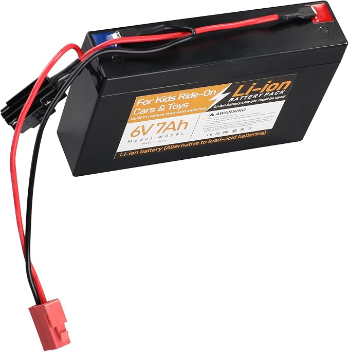 6V 7Ah Li-ion Rechargeable Battery, Replacement Battery Compatible with Kids Trax ATV Marshall Fire Truck Dodge Ram 1500 Kids Ride-On Car