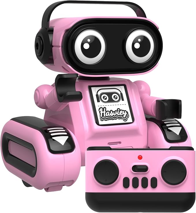 Pink Rechargeable Remote Control Robot Toy for Girls Ages 3+ | Auto Demo, Recording & Repeat, Flexible Head & Arms, Rechargeable RC Robot, Great Birthday & Christmas Gift for Little Girls