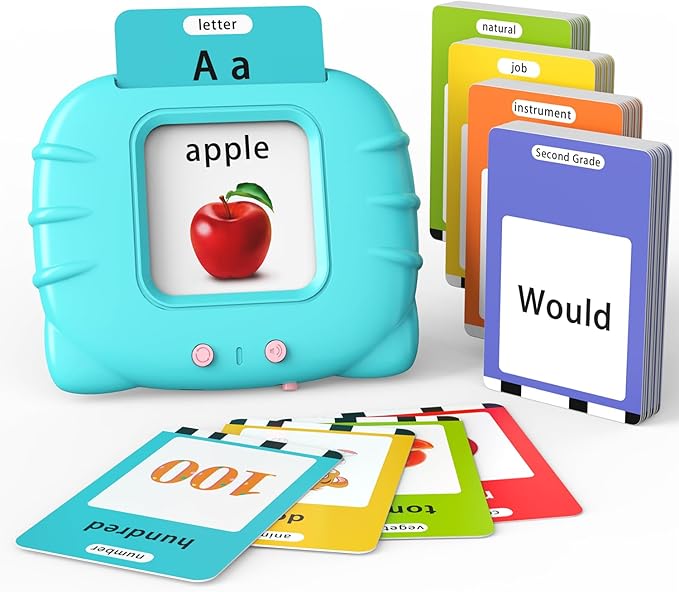Lapare Talking Flash Cards Toys for Toddlers 3 4 5 6, Learn ABC Letters, Numbers 0-100,Phrases,Objects, Adjectives, and More Dolch Sight Words, 280 Cards with 560 Words/Phrases