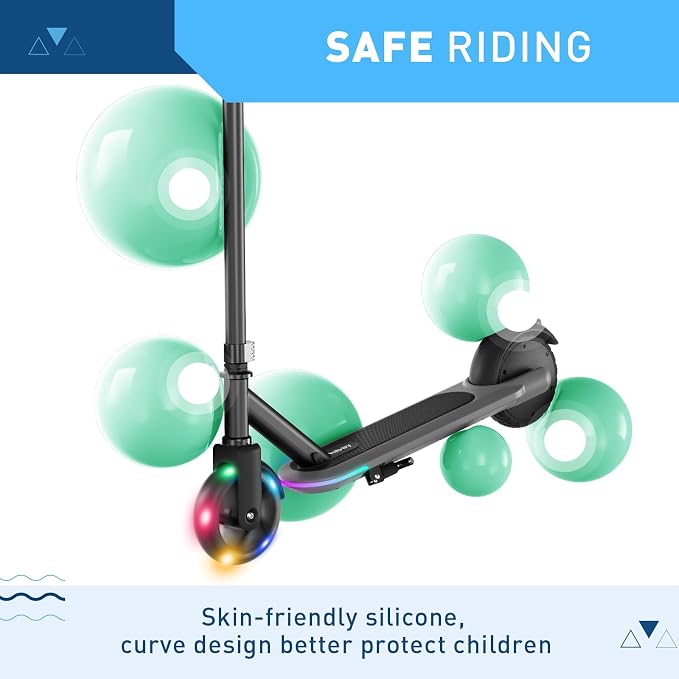 Hiboy ES1 Electric Scooter for Kids Ages 4-10, LED Light-Up Wheels & Side Lights, 5MPH Safe Speed, Easy Control, Safety Kids Scooter, UL Certificate