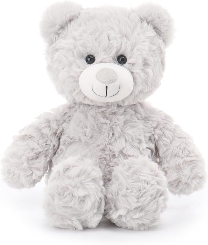 Apricot Lamb Light Gray Flower Bear Stuffed Animals for Kids, Soft Cute Plush Toys for Baby Girl and Boy, 8 Inches