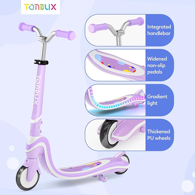 Tonbux Scooter for Kids with Light-Up Wheels & Deck, Adjustable Heights 2 Wheel Kids Scooters for Kids 5-7, Toddler Scooters with 4 Lighting Modes Deck