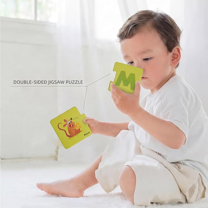Toi 6 Packs Large Piece Toddler Jigsaw Puzzles for Kids Aged 1.5+, Alphabet Puzzle Floor Puzzles for Beginner, Preschool Learning Game for Boys Girls, Alphabet Matching