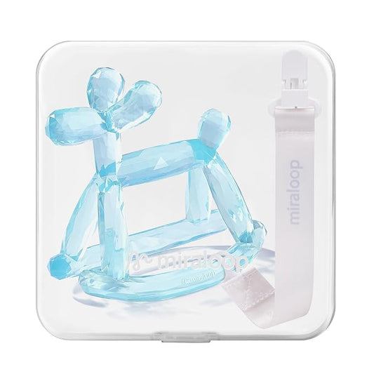 Crystal Jelly Baby Teether – Teething Toys 3-6 Months Food Grade Silicone Teether with Storage Box and Pacifier Clip, Safe for Babies (Voyages Clip+Box)