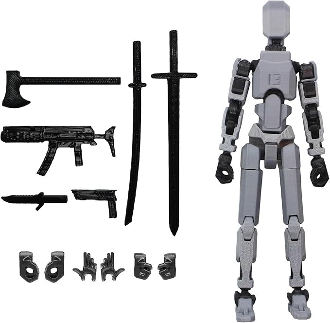 FoxVilla Assembly Completed T13 Action Figure, Titan 13 3D Printed Action Figure, 3D Printed Titan13, Assembled Dummy 13 Lucky 13 Toy Figure