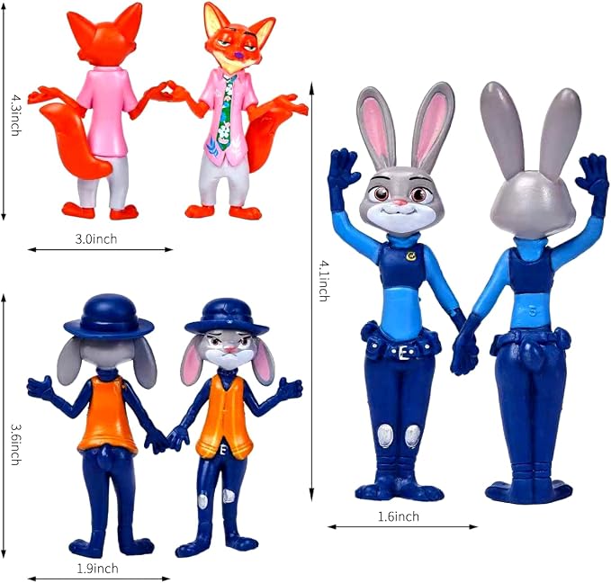 11-Pack Zootopia 2 Toys Animal City Character Figurines, 4'' Cartoon Animal Toys, City Adventure-Themed Mini Action Figure Collection for Kids & Fans, Party Favors and Birthday Gifts