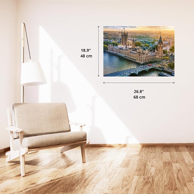 Trefl Palace of Westminster, London, England 1000 Piece Jigsaw Puzzle Prime 27"x19" Thick Cardboard, Creative Entertainment for Adults and Children from 14 Years Old