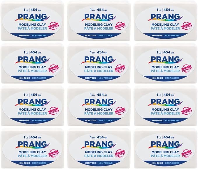 Prang Modeling Clay, White, 1 lb. Block, Case of 12 Blocks, 192 oz. Total | Pliable, Non-Hardening, Non-Staining, Easy Clean-Up, Perfect for Preschool and Elementary Aged Children