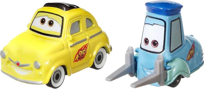 Mattel Disney and Pixar Cars 1:55 Scale Die-Cast Vehicles, Collectible Toy Cars, Luigi & Guido