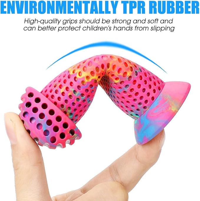 Kids Bike Grips - 105mm Bicycle Handlebar Grips With Mushroom Pattern for Bikes, Balance Bikes, and Kick Scooters