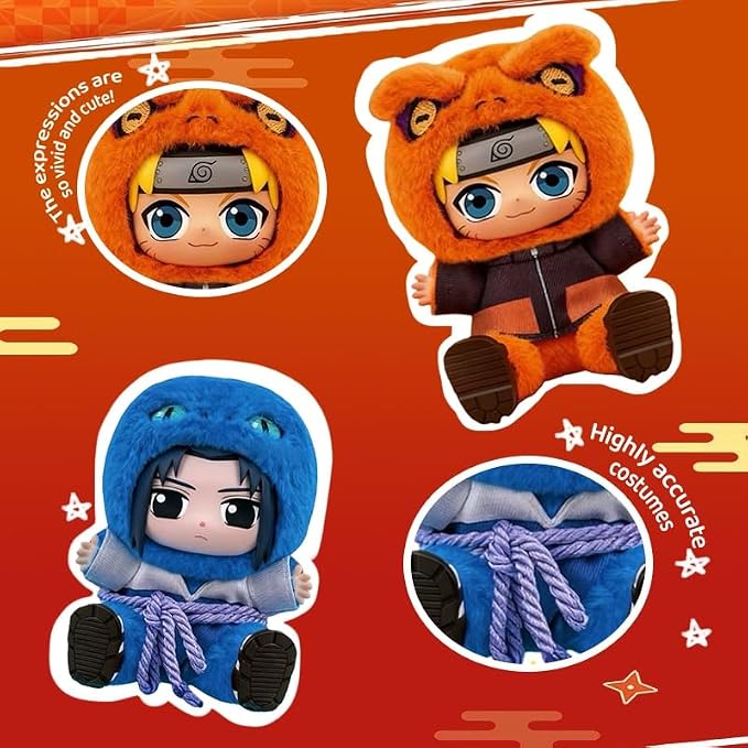 Naruto Shippuden × Cute Beasts Sitting Party Series Figure Blind Box, Collectible Ornament, Cartoon Theme, Multicolor （Random 1pc