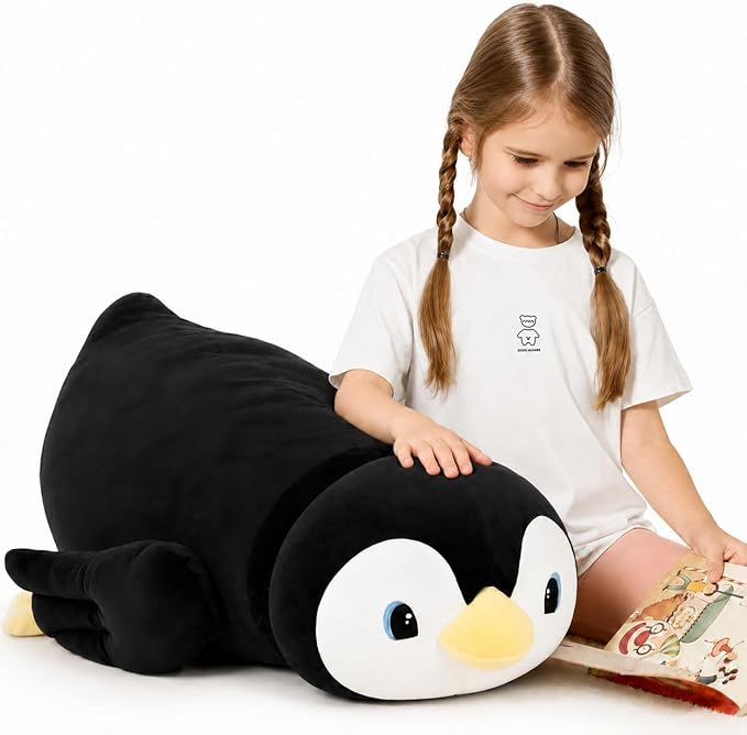 MorisMos 39.4 Inch Penguin Stuffed Animal Plush Toy, Long Penguin Plush Body Pillow, Cuddly Stuffed Penguin Plushie for Sleeping & Home Decor, Christmas Valentine's Birthday Gift for Kids & Adults