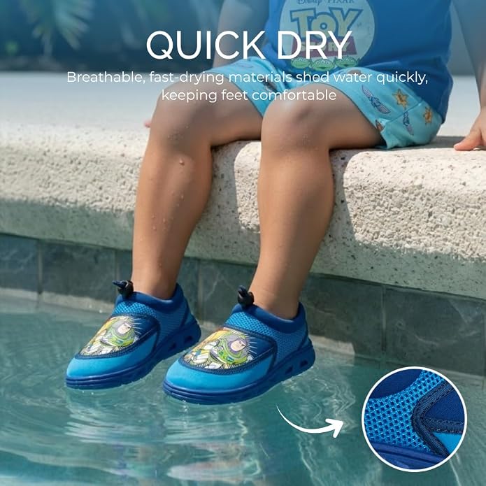Toy Story Cars Boys Water Shoes Kids Sandals Lightning McQueen Woody Buzz Lightyear Monster Jam Grave Digger Pool Aqua Socks Bungee Waterproof Quick Dry 5-10 Toddler 11-12 Little Kid