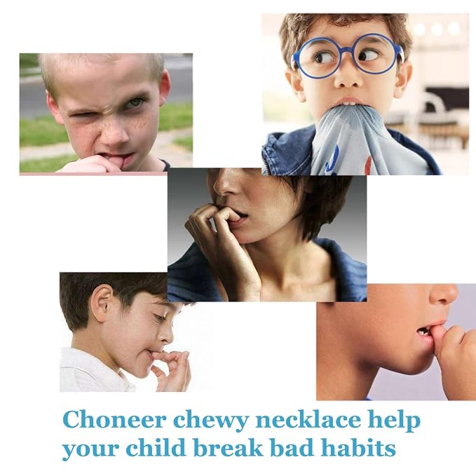 Chew Necklaces for Sensory Kids, 6 Pcs Chewy Necklace Teether for Boys and Girl to Chewing Biting and Teething, Silicone Chewable Fidget Necklaces for Autistic Toddlers Children Teens and Adults