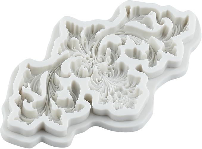 Baroque Curlicues Scroll Lace Polymer Clay Mold Vintage Relief Flower Filigree Silicone Molds for DIY Crafts Epoxy Resin Casting Air Dry Polymer Clay Plaster Jewelry Making