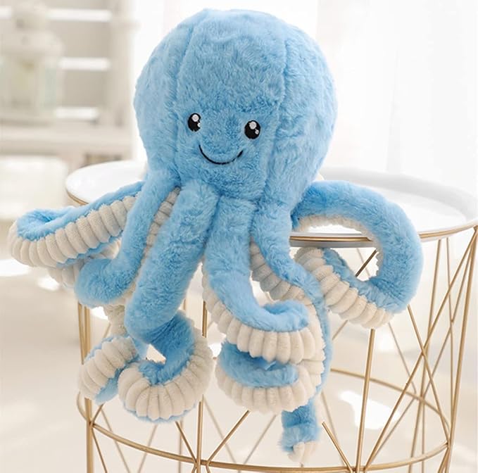 JOSON Cute Octopus Plush Toys, Soft Octopus Stuffed Animals, Girls and Boys Adult Birthday (16 Inch, Blue)
