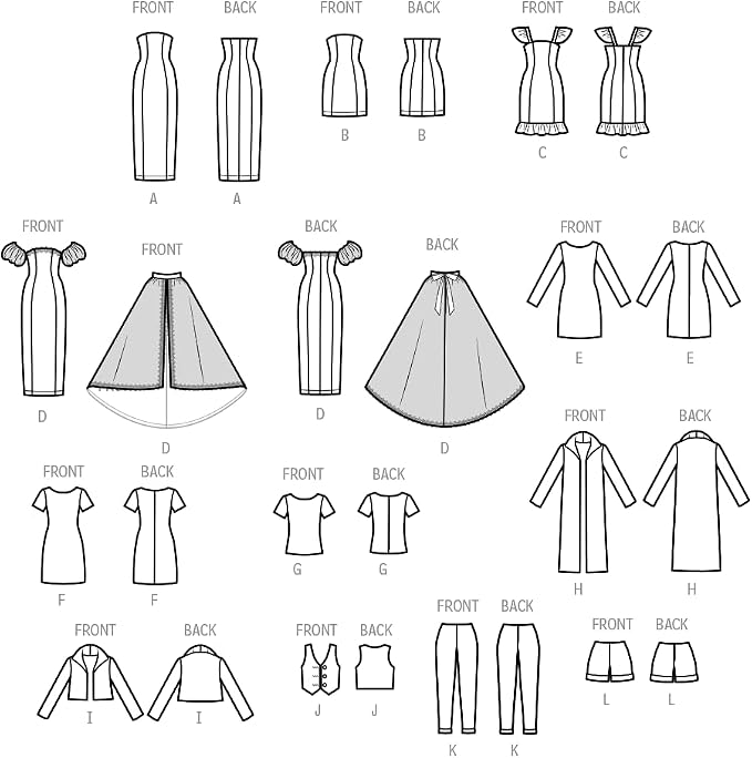 Simplicity SS9769A 11.5" Fashion Clothes for Regular and Curvy Size Dolls Sewing Pattern Packet by Andrea Schewe Designs, Code S9769, for 11.5 Inch Dolls